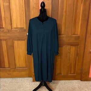 J. Jill Dark Teal Long Sleeve Dress